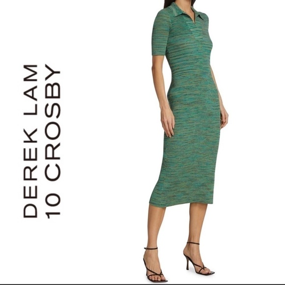 DEREK LAM 10 CROSBY Cianna Rib-Knit Space-Dyed Dress Size XL - Picture 6 of 12